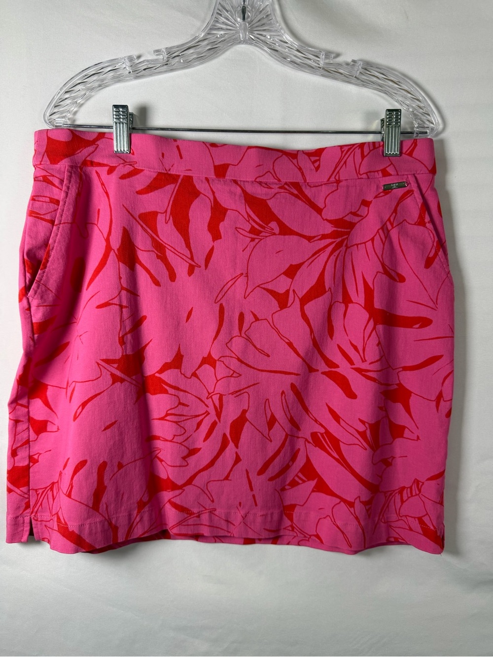 Rafaella Pink & Red Floral Pull-On Skort – XL